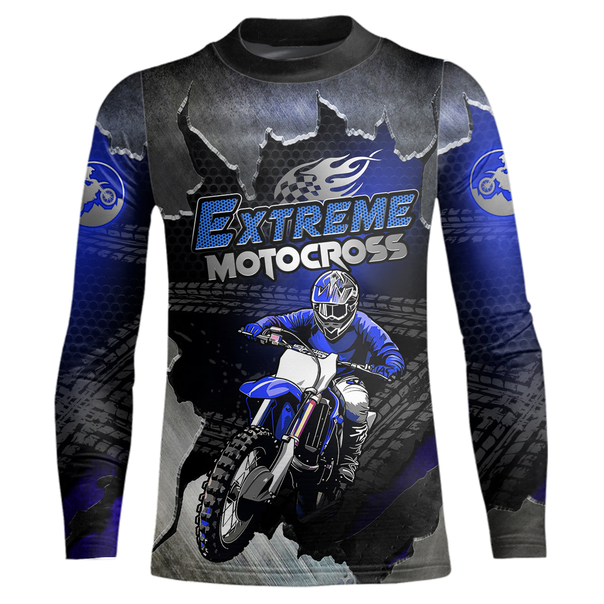 Blue Motocross Racing Jersey Upf30+ Dirt Bike Shirt Youth Men Women Kid  Off-Road XM284