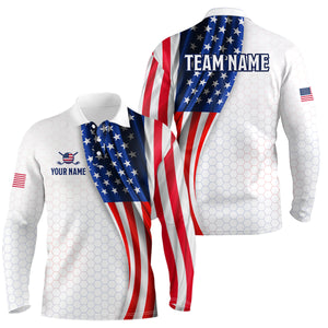 American Flag Golf Polo Shirt Custom Men Women Golf Shirts US Flag Golf Polo Shirt MMG36
