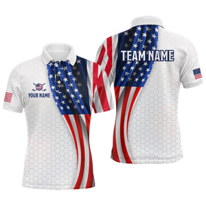 American Flag Golf Polo Shirt Custom Men Women Golf Shirts US Flag Golf Polo Shirt MMG36