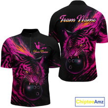 Load image into Gallery viewer, Pink Tiger Bowling Shirts for Men Women Team Bowling Polo &amp; Quarter Zip Shirts MBL150