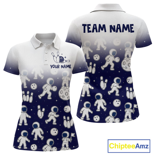 Astronaut Bowling Shirts for Men Women Team Bowling Polo & Quarter Zip Shirts MBL153