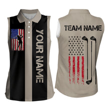 Load image into Gallery viewer, Custom Patriotic Golf Polo Shirt for Men Women Team Golf Shirts Brown and Black MMG47