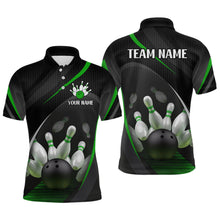 Load image into Gallery viewer, Green Bowling Shirts for Men Women Team Custom Bowling Polo &amp; Quarter Zip Shirt MBL71