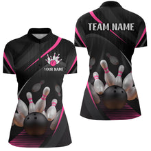 Load image into Gallery viewer, Pink Bowling Shirts for Men Women Team Custom Bowling Polo &amp; Quarter Zip Shirt MBL71