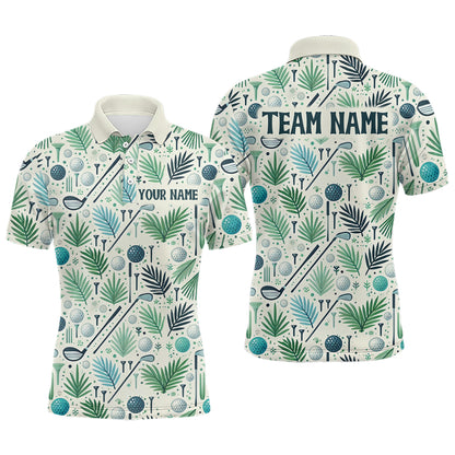 Palm Leaves Golf Polo Shirt Custom Golf Shirts for Men and Women Team Golf Apparel MMG55