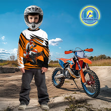 Load image into Gallery viewer, Orange ATV Racing Jersey Custom ATV Moto Riding Shirt for Kid Adult Quad ATV Jersey MX120