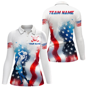 Custom US Golf Polo Shirt Patriotic Golf Shirts for Men Women Golf Polo Shirt MMG02