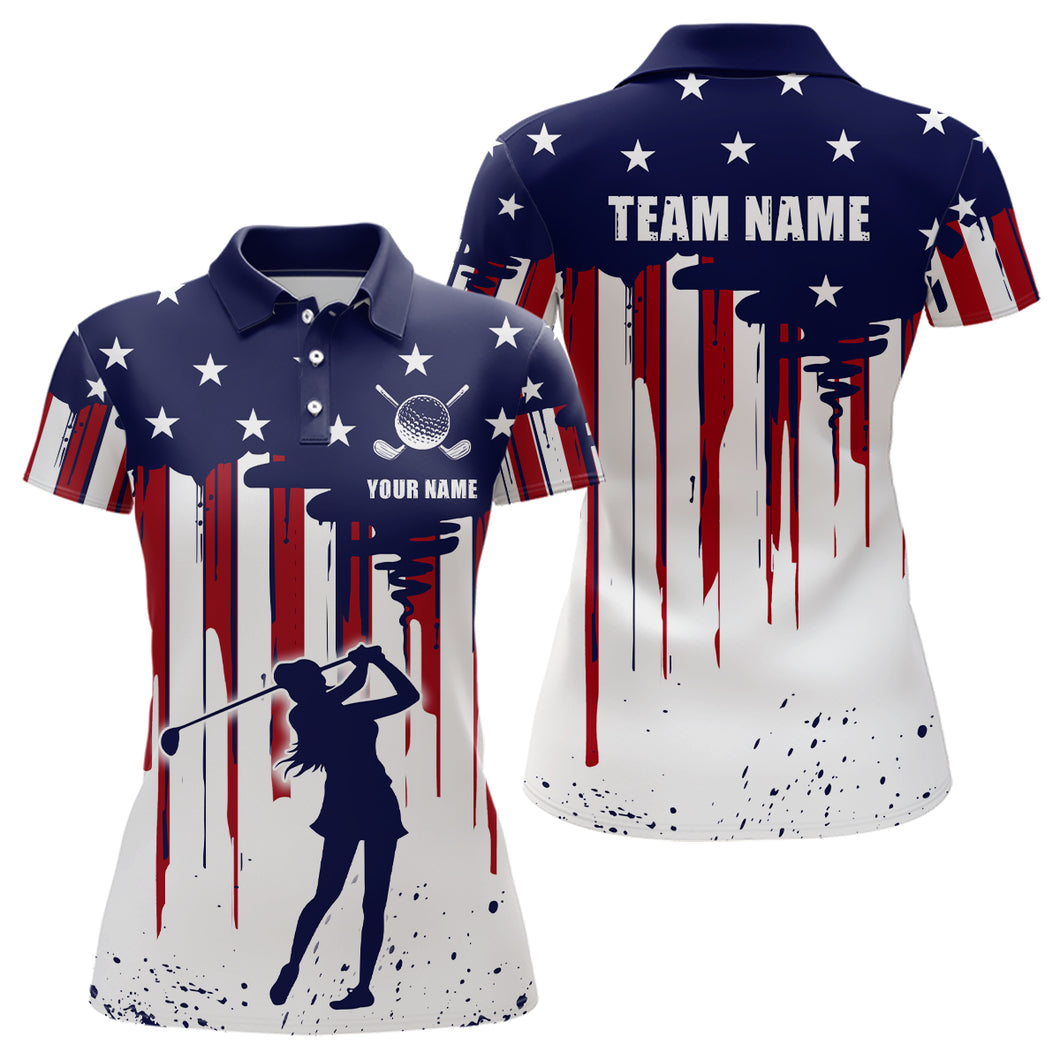 Customize Patriotic Golf Polo Shirt with Team American Golf Shirts for Women Men MMG04