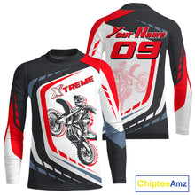 Load image into Gallery viewer, Black&amp;Red Motocross Racing Jersey Custom Dirt Bike Jersey Men Kid Women Upf30+ XM370