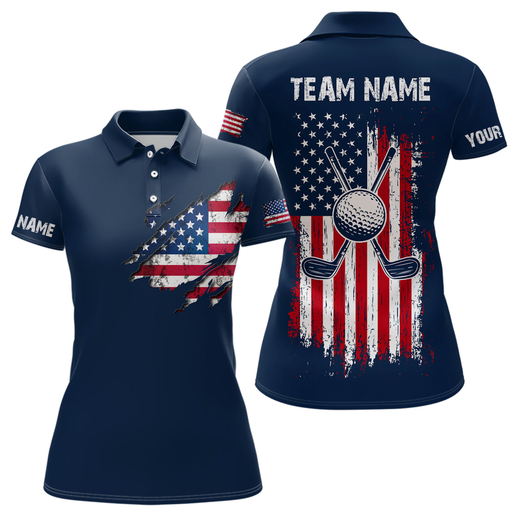 Custom American Flag Golf Polo Shirt Patriotic US Golf Polo for Men Women MMG17