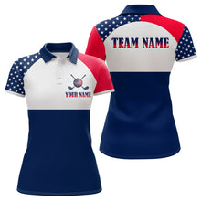 Load image into Gallery viewer, Custom Patriotic Golf Polo Shirt for Men Women Team US Flag Golf Apparel for Golfer MMG18