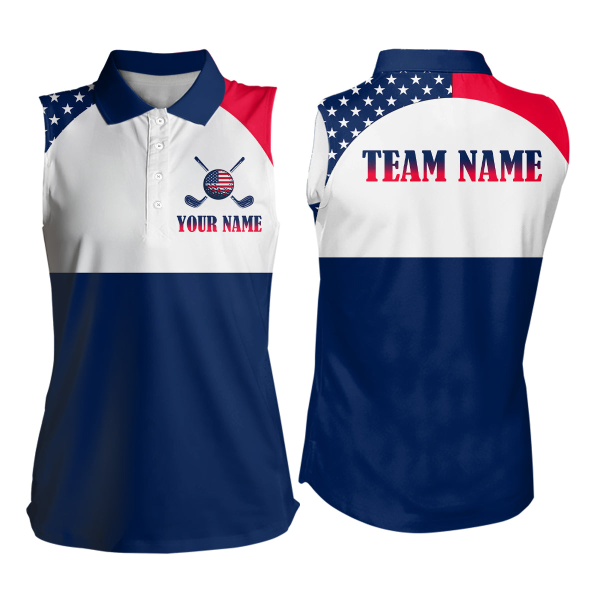 Custom Patriotic Golf Polo Shirt for Men Women Team US Flag Golf Apparel for Golfer MMG18