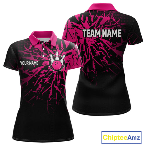 Custom Pink Bowling Shirt Blue for Men Women and Team Bowling Jerseys MBL102