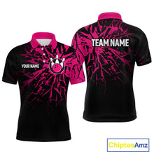 Load image into Gallery viewer, Custom Pink Bowling Shirt Blue for Men Women and Team Bowling Jerseys MBL102