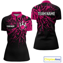 Load image into Gallery viewer, Custom Pink Bowling Shirt Blue for Men Women and Team Bowling Jerseys MBL102
