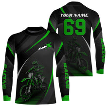 Load image into Gallery viewer, Motocross Racing Jersey Green Dirt Bike Shirt Off-road Riding Jersey Kid Men Women XM306