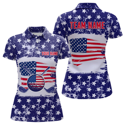 Custom American Flag Golf Polo Shirt for Men Women Patriotic US Golf Polo Shirts MMG19
