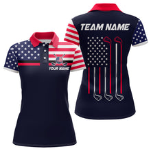 Load image into Gallery viewer, Custom Navy Blue Patriotic Golf Polo Shirt for Men Women Team Golf Apparel MMG20