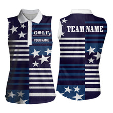 Load image into Gallery viewer, Customize Patriotic Golf Polo Shirt for Team Blue Golf Shirts for Women Men MMG22