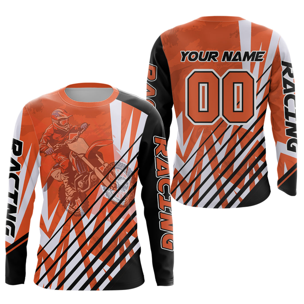 Custom Motocross Jersey Orange Racing Dirt Bike Jersey for Men Kid Women Upf30+ XM353