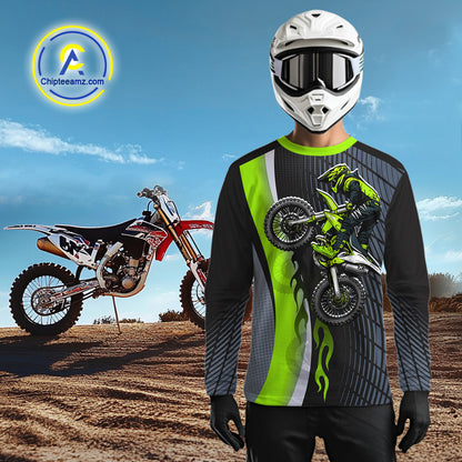 Green Motocross Jersey Custom Dirt Bike Jersey for Men Kid Women Off Road Shirts XM357