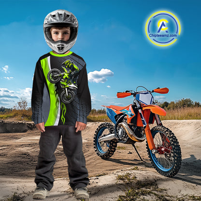 Green Motocross Jersey Custom Dirt Bike Jersey for Men Kid Women Off Road Shirts XM357