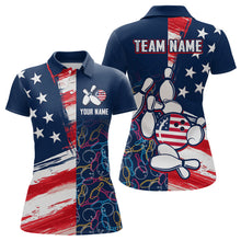 Load image into Gallery viewer, American Flag Bowling Shirts Patriotic Bowling Shirt for Men Women Polo&amp;1/4 Zip Shirt MBL21