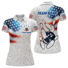 Load image into Gallery viewer, American Bowling Shirt Patriotic Bowling Shirts for Men Women Bowling Polo 1/4 Zip Shirt MBL26