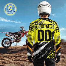 Load image into Gallery viewer, Black and Yellow Motocross Jersey Custom Dirt Bike Riding Shirts for Men Kid Women XM383