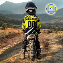 Load image into Gallery viewer, Black and Yellow Motocross Jersey Custom Dirt Bike Riding Shirts for Men Kid Women XM383