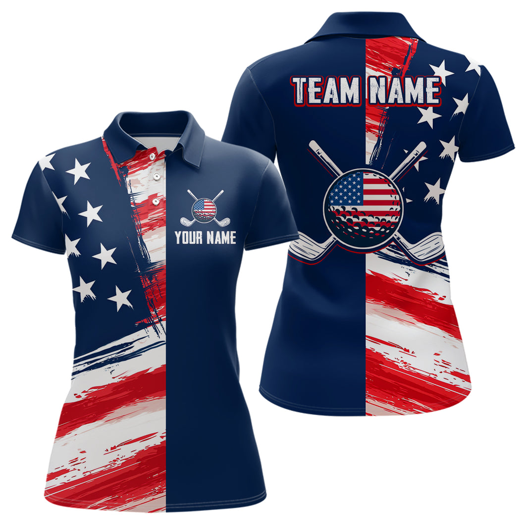 Custom American Flag Golf Polo Shirt for Men Women Patriotic Golf Polo US Shirt MMG25