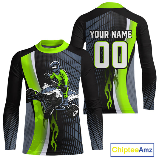 Green ATV Motocross Racing Jersey Custom ATV Shirts Kid Women Men Quad Jersey MX109