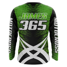 Load image into Gallery viewer, MX Racing Jersey Personalized Motocross UPF30+ Adult&amp;Kid Green Dirt Bike Off-road Motorcycle XM109