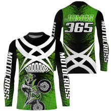 Load image into Gallery viewer, MX Racing Jersey Personalized Motocross UPF30+ Adult&amp;Kid Green Dirt Bike Off-road Motorcycle XM109