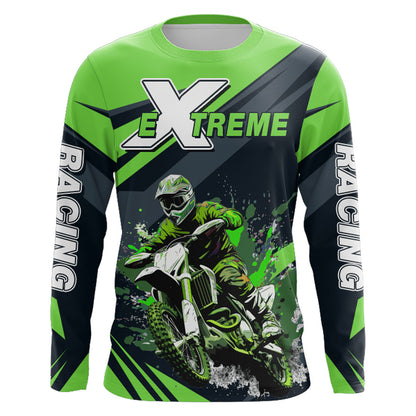 Motocross Racing Jersey Green UPF30+ Men Kid Dirt Bike Shirt Off-Road Jersey Motorcycle XM118