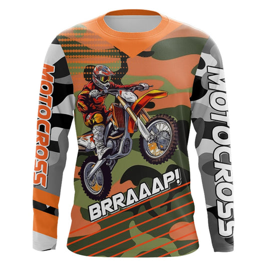Camo Motocross Racing Jersey UPF30+ Youth Dirt Bike Shirt Kid Women Men Off-road Jersey XM132