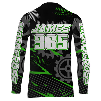 Green Motocross Racing Jersey UPF30+ Dirt Bike Shirt Kids Women Men Extreme Off-road Jersey XM134