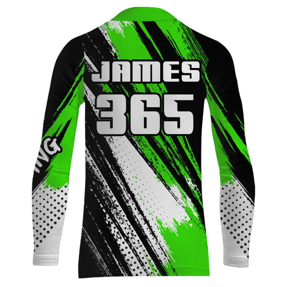 Motocross Racing Jersey Youth Men Kid UPF30+ Green Dirt Bike Shirt Racing Off-Road Jersey XM213
