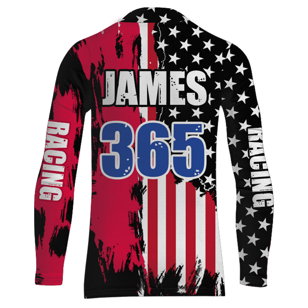 Dirt Bike Racing Jersey American Flag Motocross Youth Men UPF30+ Off-Road Motorcycle Shirt XM73