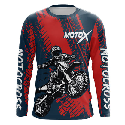 Motocross Racing Jersey UPF30+ Youth Adult&Kid Dirt Bike Motox Off-Road Red MX Racing Shirt XM86