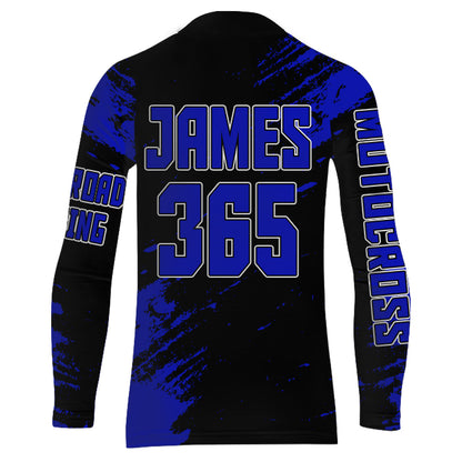 Motocross Jersey Youth Men Kid UPF30+ Blue Racing Dirt Bike Riding Jersey Motorcycle XM225