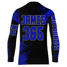 Load image into Gallery viewer, Motocross Jersey Youth Men Kid UPF30+ Blue Racing Dirt Bike Riding Jersey Motorcycle XM225