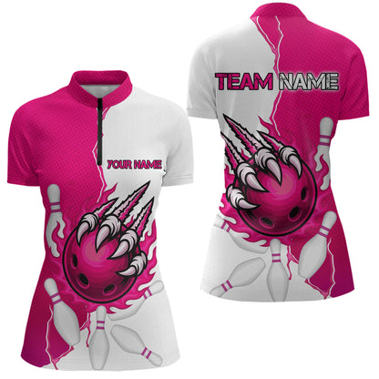 Custom Sharp Claws Bowling Shirt Pink Men Women Team Bowling Flaming Jerseys MBL91