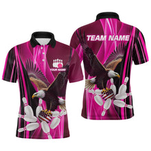 Load image into Gallery viewer, Custom Pink Eagle Bowling Shirt for Men Women Team Bowling Polo Shirts &amp; 1/4 Zip MBL95