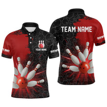 Load image into Gallery viewer, Custom Red&amp;Black Bowling Shirts for Men Women Team Bowling Polo and Quarter Zip MBL97