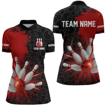 Load image into Gallery viewer, Custom Red&amp;Black Bowling Shirts for Men Women Team Bowling Polo and Quarter Zip MBL97
