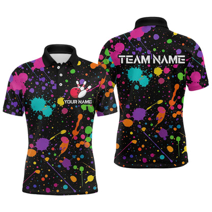 Colorful Watercolor Bowling Shirt for Men Women Custom Team Bowling Polo & Quarter Zip MBL98
