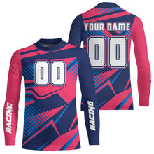 Load image into Gallery viewer, Bue and Pink Motocross Jersey Custom Dirt Bike Jersey for Women Men Kid Upf30+ XM360