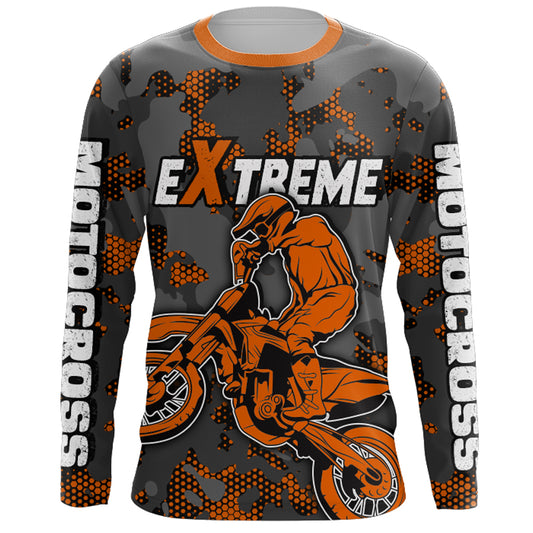 Motocross Jersey Orange Upf30+ Dirt Bike MX Racing Kid Men Women Motorcycle Shirt XM112
