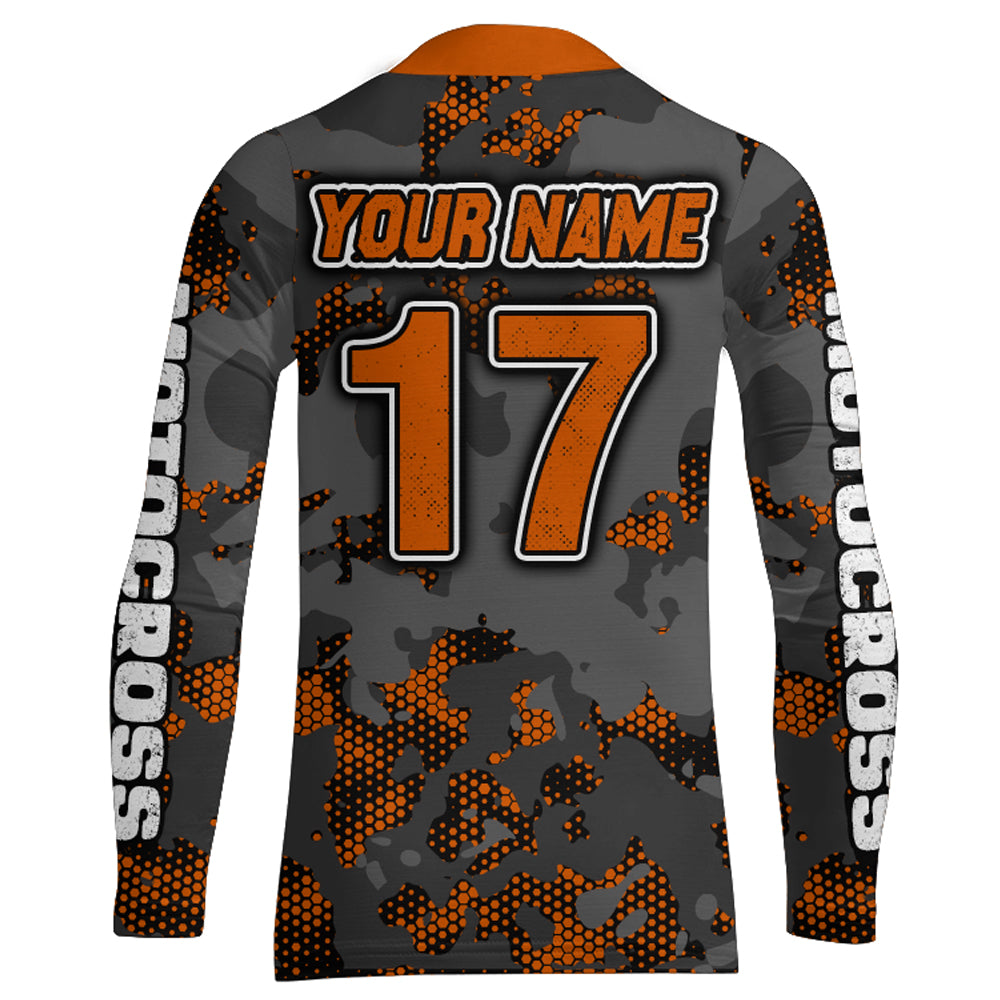 Motocross Jersey Orange Upf30+ Dirt Bike MX Racing Kid Men Women Motorcycle Shirt XM112